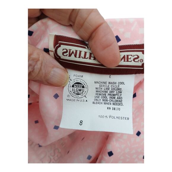 Executive Dressing Smith & Jones Petite Vintage Pink Skirt Set Union Made Size 8 - Picture 8 of 12